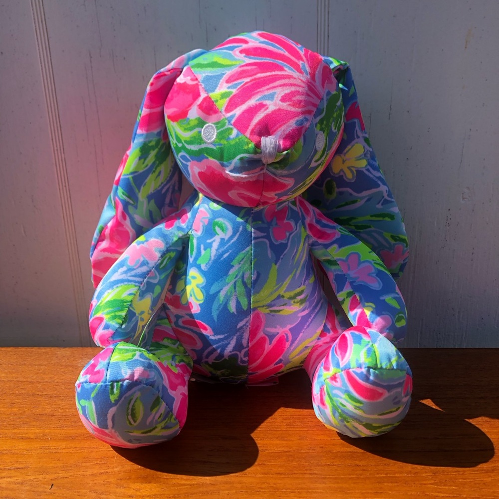 Lilly Pulitzer Zanzibar Bunny Plush Stuffed Toy Blue Bunny Business